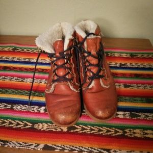 Shearling lined booties